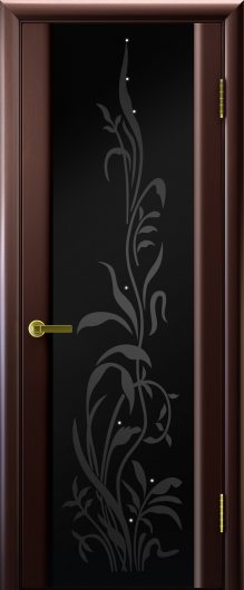 Межкомнатная шпонированная дверь Luxor Legend Трава 2 Венге остекленная — фото 1